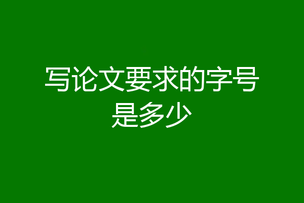 写论文要求的字号是多少