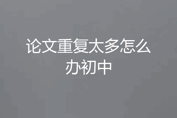 论文重复太多怎么办初中