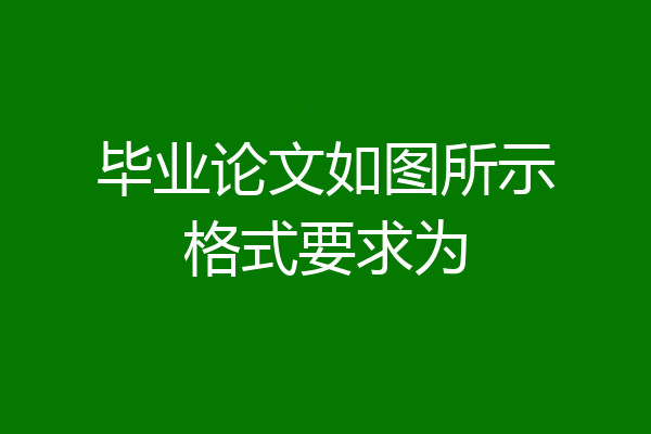 毕业论文如图所示格式要求为