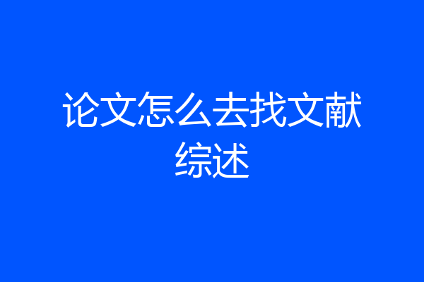 论文怎么去找文献综述