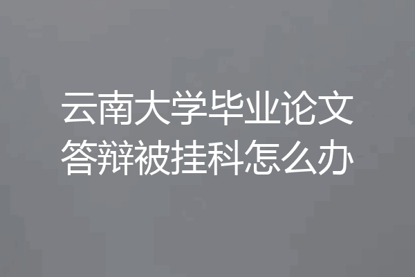 云南大学毕业论文答辩被挂科怎么办