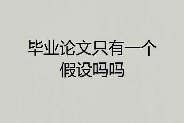 毕业论文只有一个假设吗吗