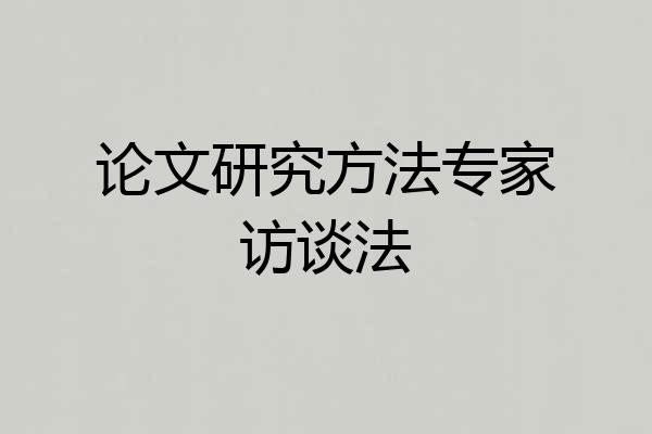 论文研究方法专家访谈法
