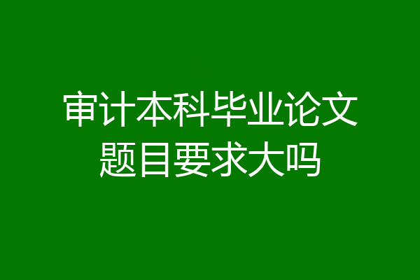 审计本科毕业论文题目要求大吗