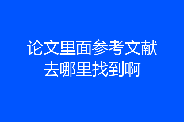 论文里面参考文献去哪里找到啊