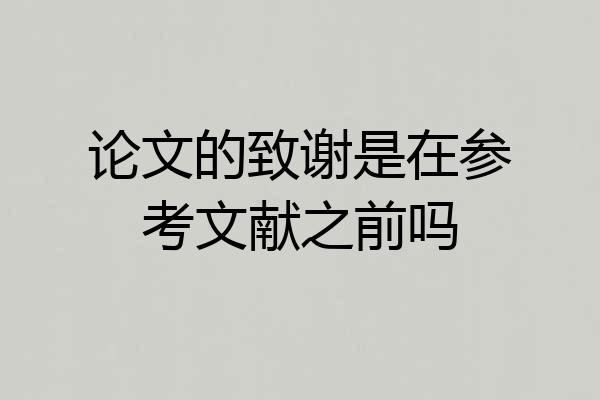 论文的致谢是在参考文献之前吗
