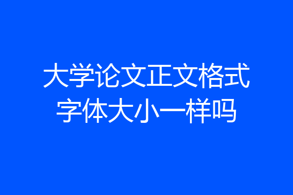 大学论文正文格式字体大小一样吗