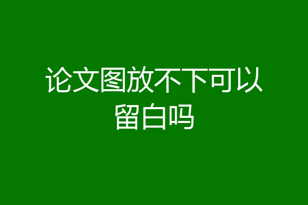 论文图放不下可以留白吗