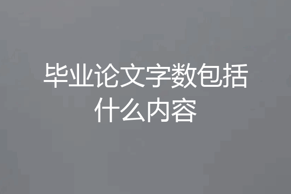 毕业论文字数包括什么内容