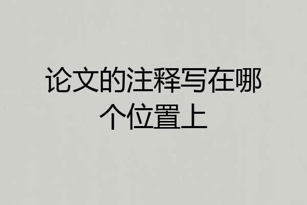 论文的注释写在哪个位置上
