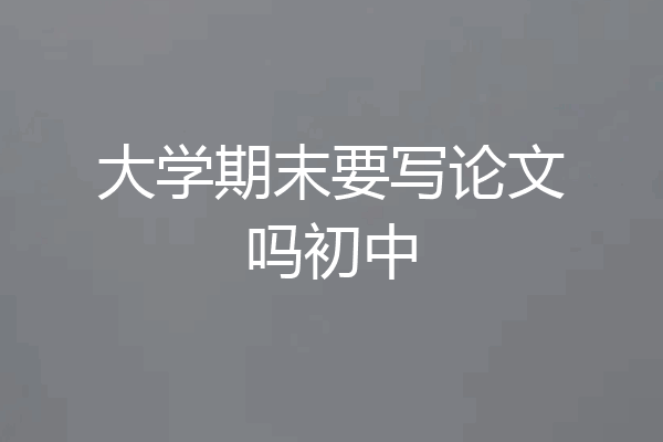 大学期末要写论文吗初中