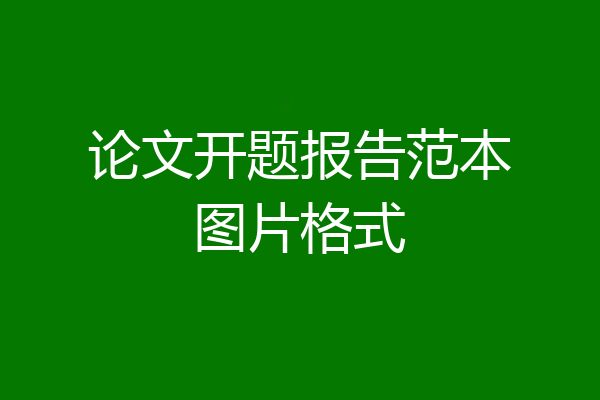 论文开题报告范本图片格式