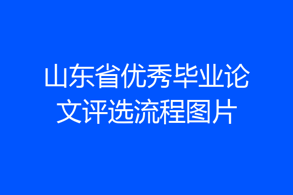 山东省优秀毕业论文评选流程图片