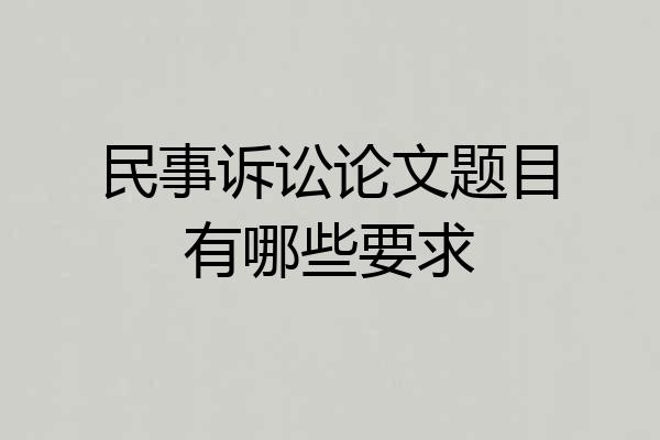 民事诉讼论文题目有哪些要求