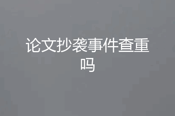 论文抄袭事件查重吗