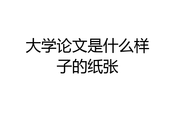 大学论文是什么样子的纸张