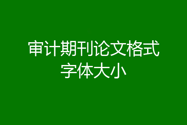 审计期刊论文格式字体大小