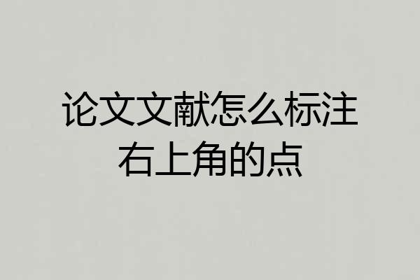 论文文献怎么标注右上角的点