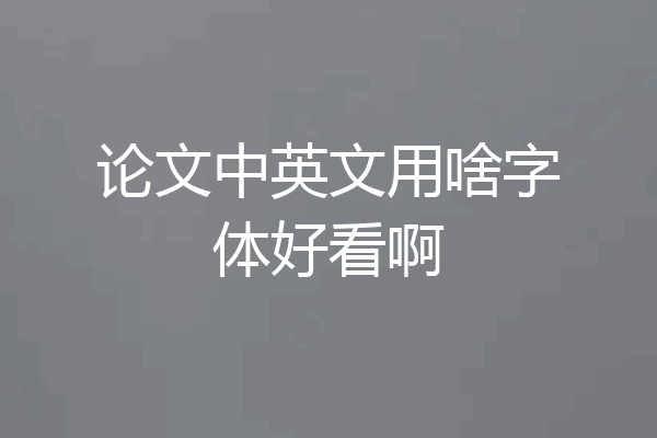 论文中英文用啥字体好看啊