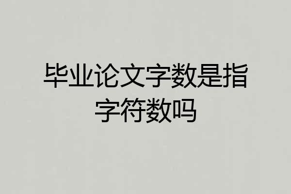 毕业论文字数是指字符数吗