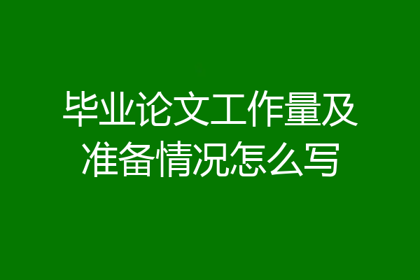 毕业论文工作量及准备情况怎么写