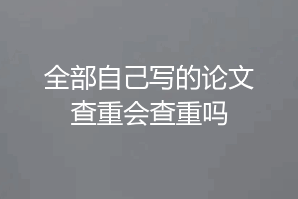 全部自己写的论文查重会查重吗