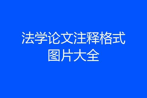 法学论文注释格式图片大全