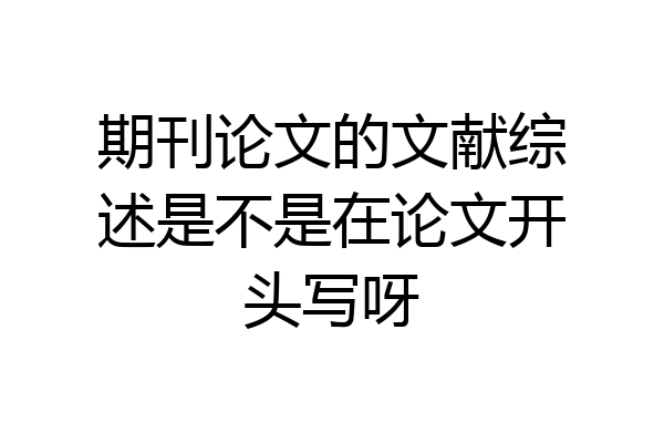 期刊论文的文献综述是不是在论文开头写呀