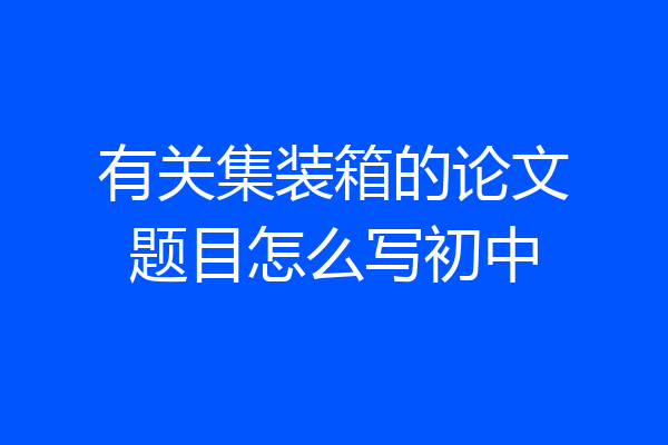 有关集装箱的论文题目怎么写初中