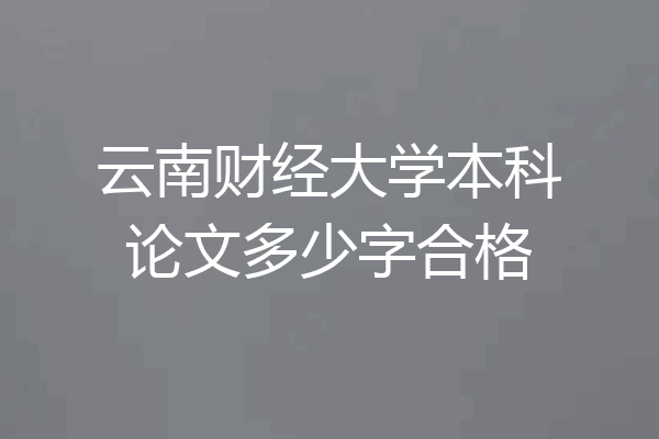 云南财经大学本科论文多少字合格