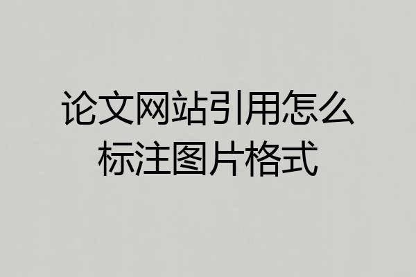 论文网站引用怎么标注图片格式
