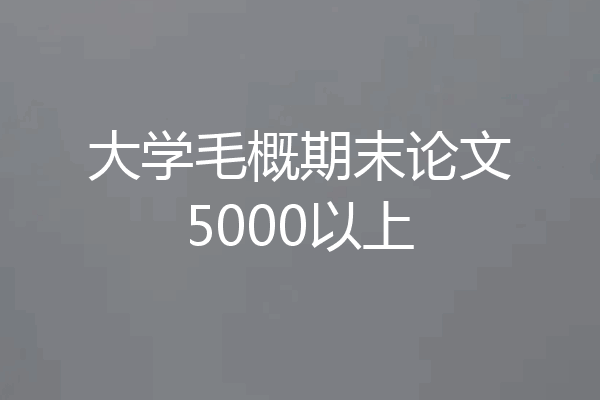 大学毛概期末论文5000以上