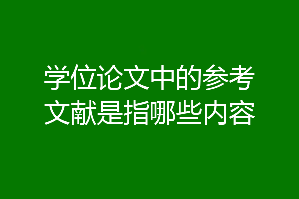 学位论文中的参考文献是指哪些内容