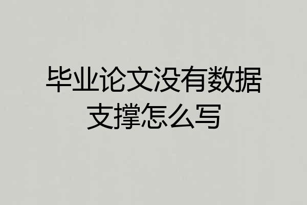 毕业论文没有数据支撑怎么写
