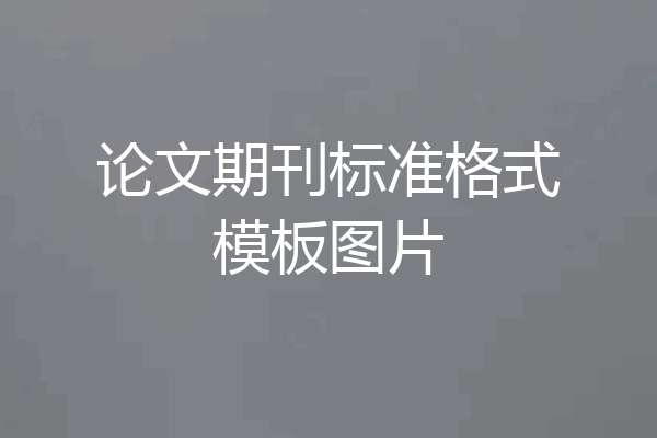 论文期刊标准格式模板图片