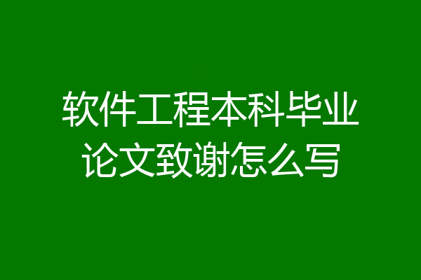 软件工程本科毕业论文致谢怎么写