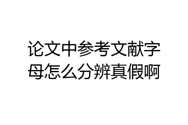 论文中参考文献字母怎么分辨真假啊