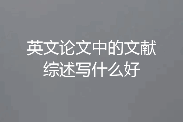 英文论文中的文献综述写什么好