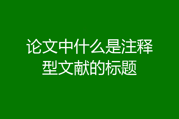 论文中什么是注释型文献的标题