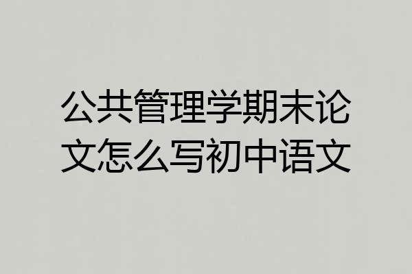 公共管理学期末论文怎么写初中语文