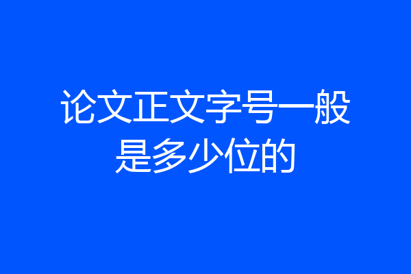 论文正文字号一般是多少位的