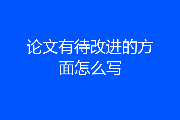 论文有待改进的方面怎么写