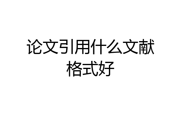 论文引用什么文献格式好
