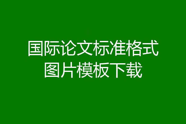 国际论文标准格式图片模板下载