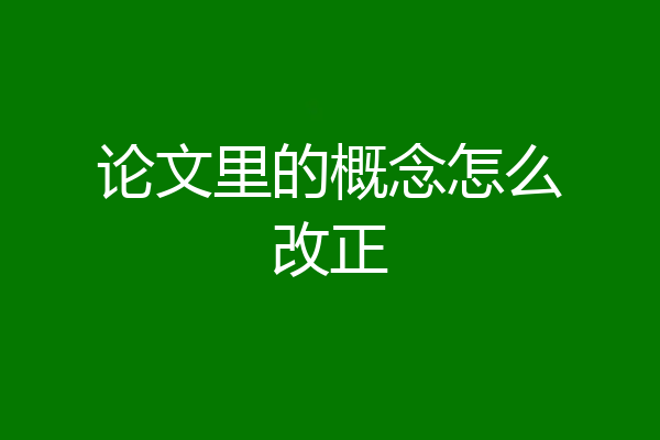 论文里的概念怎么改正