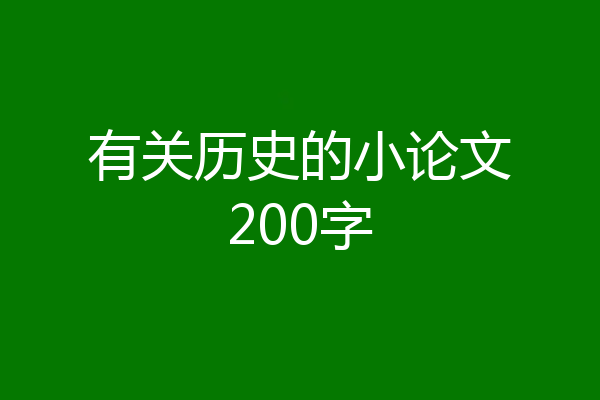 有关历史的小论文200字
