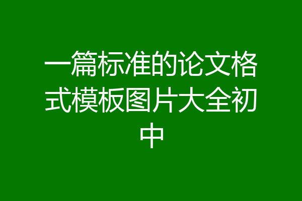 一篇标准的论文格式模板图片大全初中