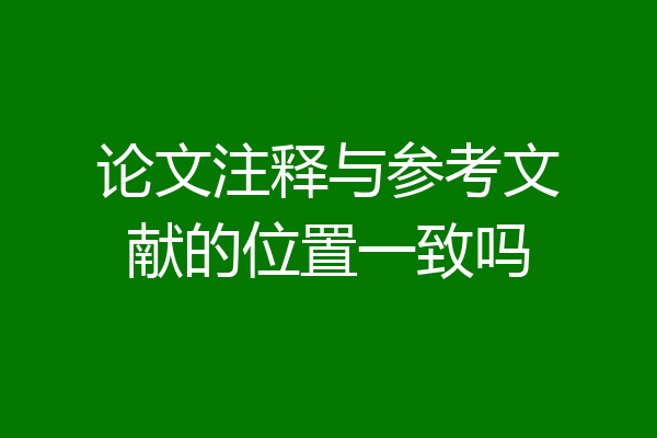 论文注释与参考文献的位置一致吗
