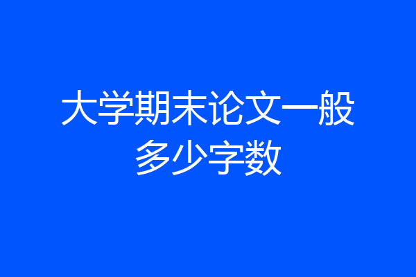 大学期末论文一般多少字数