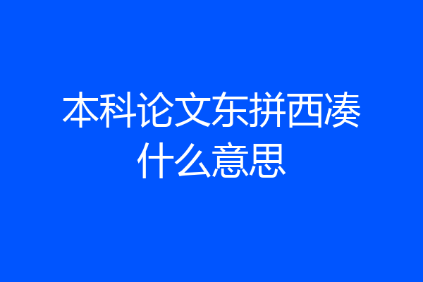 本科论文东拼西凑什么意思